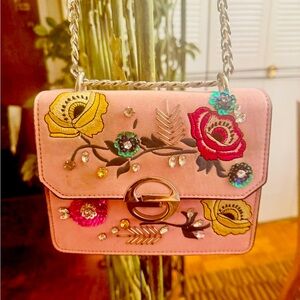 Top shop Floral Embroidered Pink Handbag